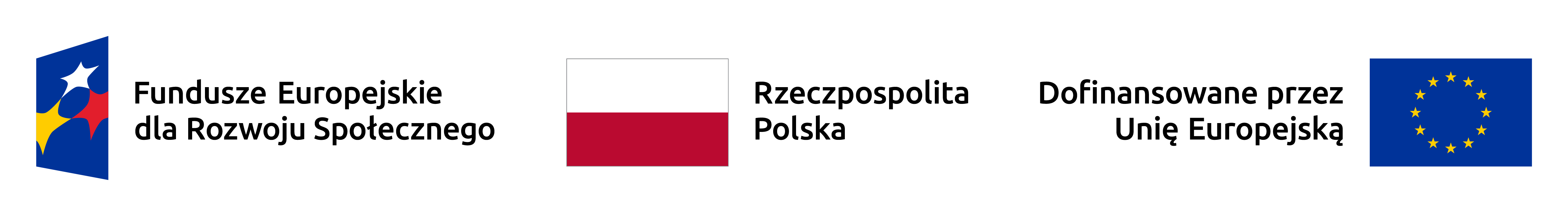 logo Funduszy Europejskich dla Rozwoju Społecznego, flaga Rzeczpospolitej Polskiej, flaga Unii Europejskiej