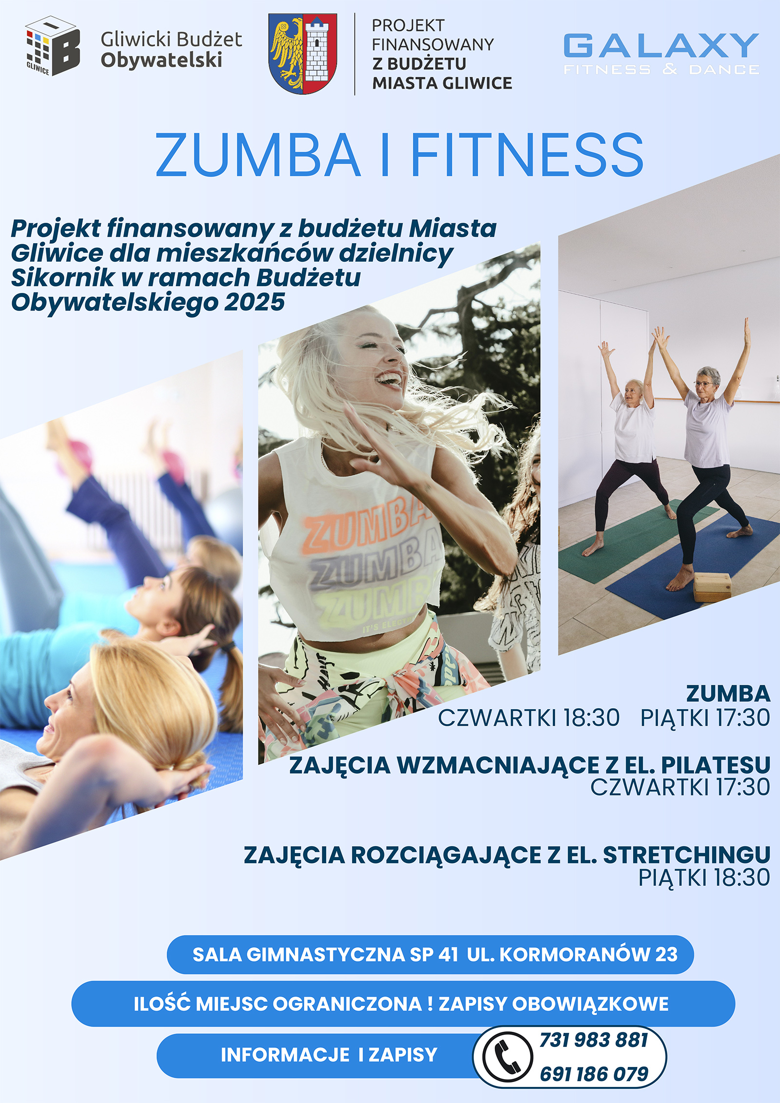Zajęcia fitness i zumba na terenie dzielnicy Sikornik