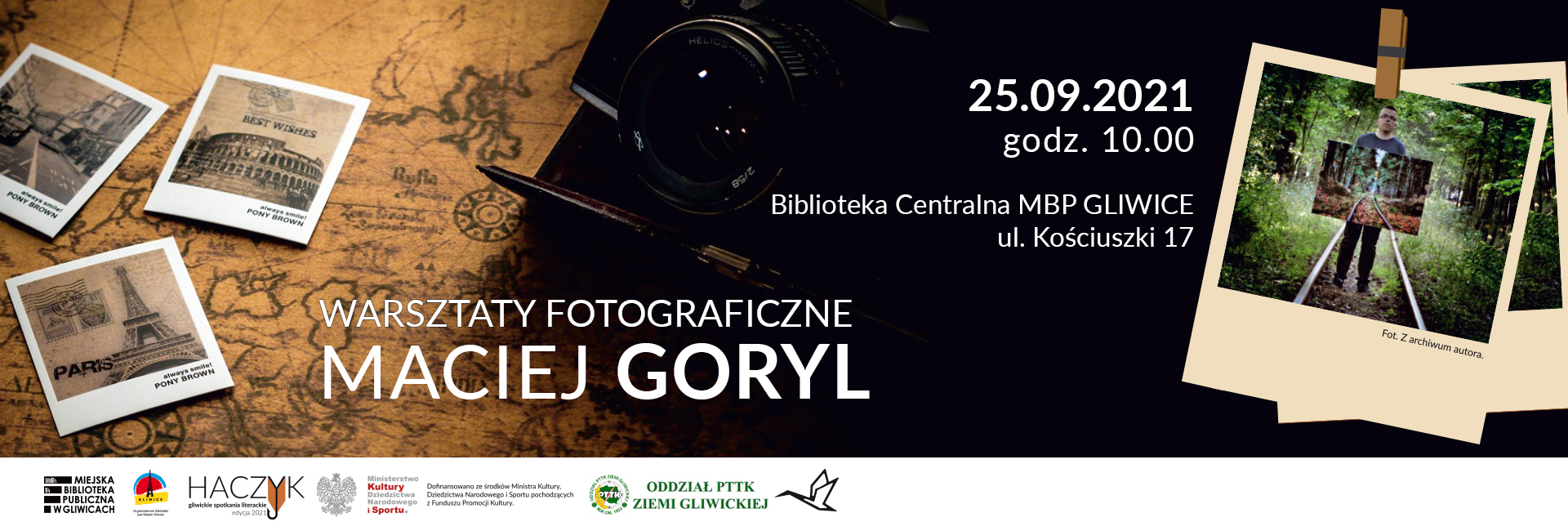 WARSZTATY FOTOGRAFICZNE z Maćkiem Gorylem, 25 września, godz. 10.00-11.30, Biblioteka Centralna, ul. Kościuszki 17 