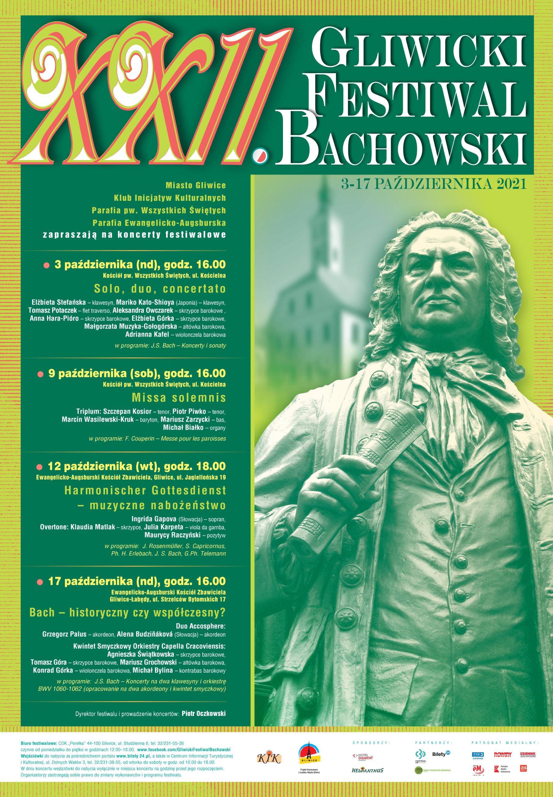 Afisz XXII Gliwicki Festiwal Bachowski