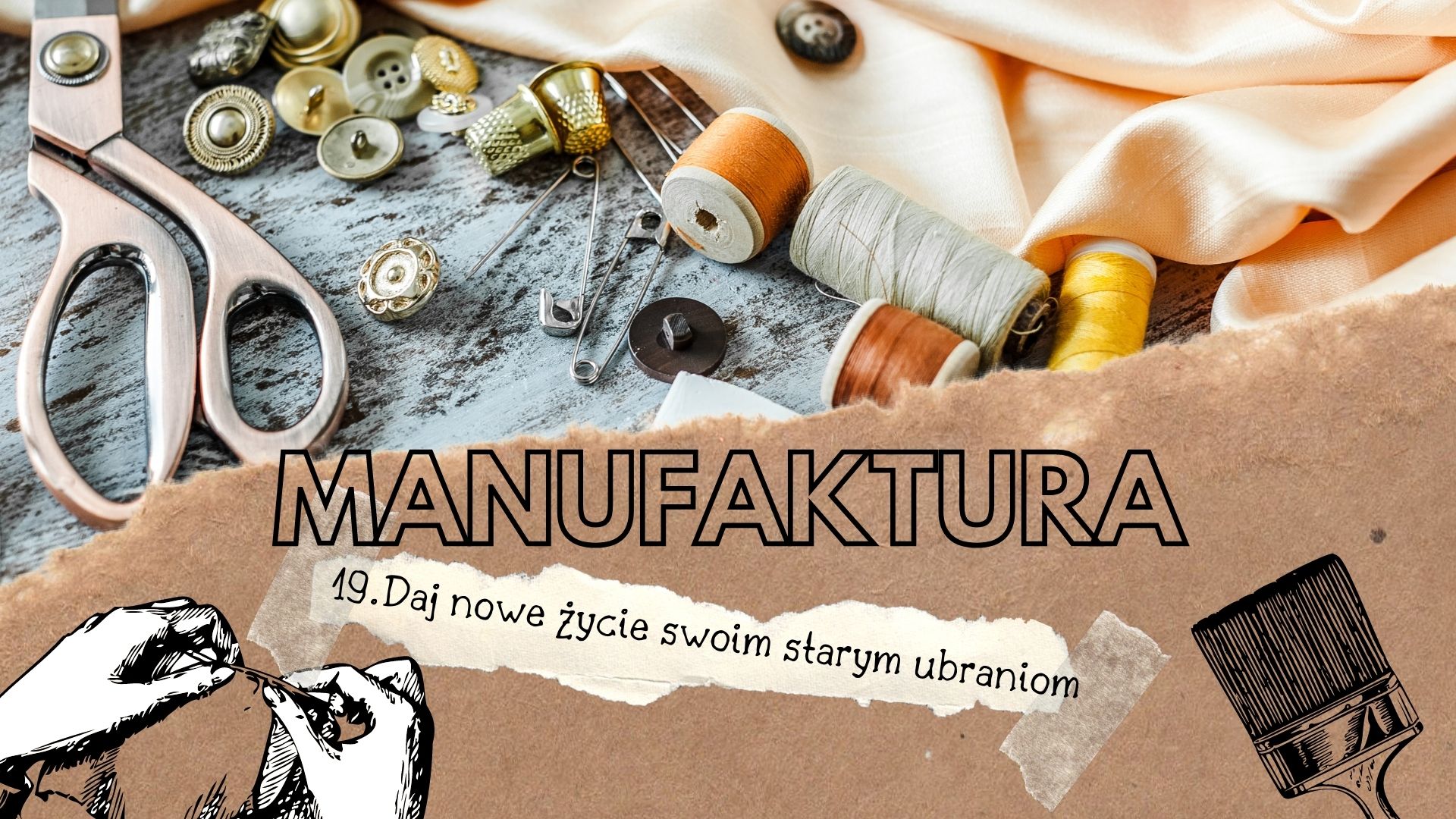 Grafika zapowiadająca warsztaty decoupage na ubraniu