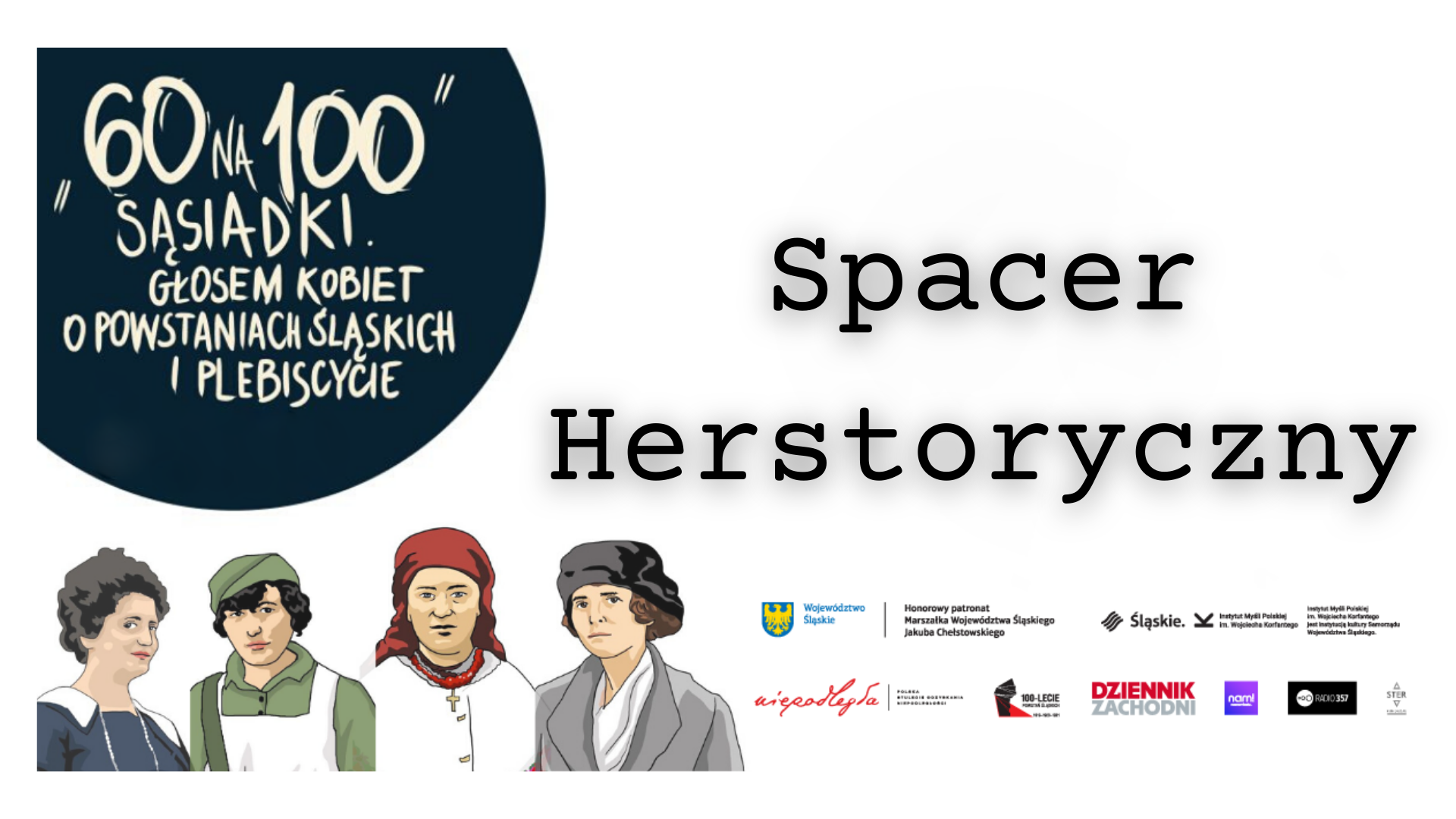 Grafika zapowiadająca spacer herstoryczny