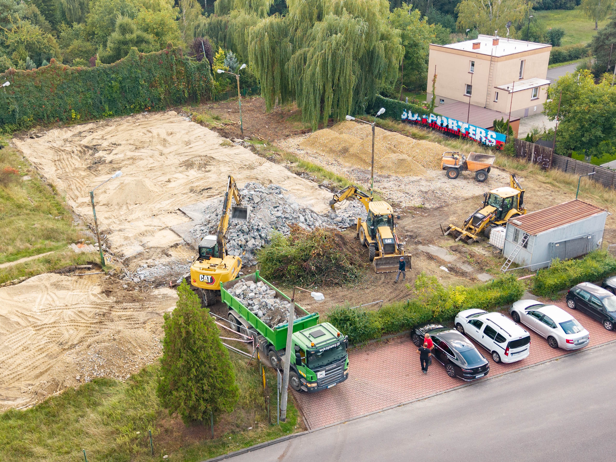 Plac budowy z lotu drona