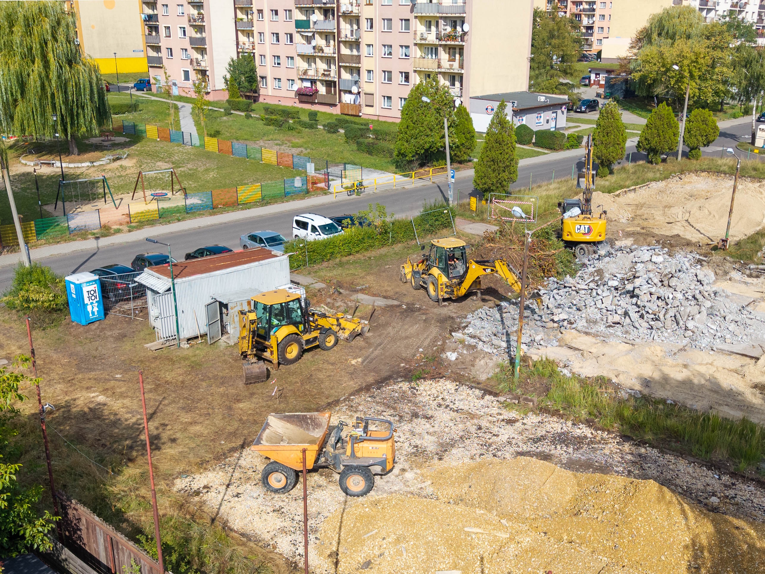 Plac budowy z lotu drona