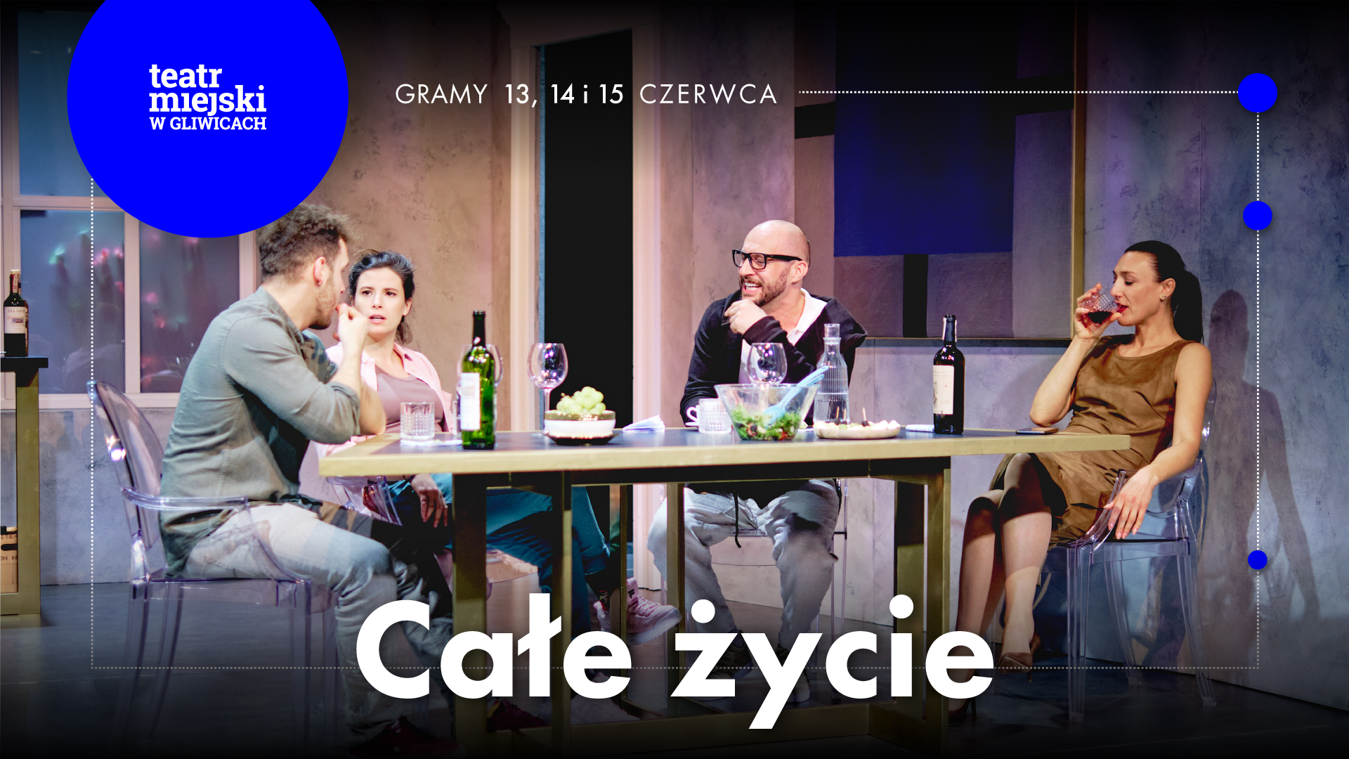 Baner promujący spektakl "Całe życie"