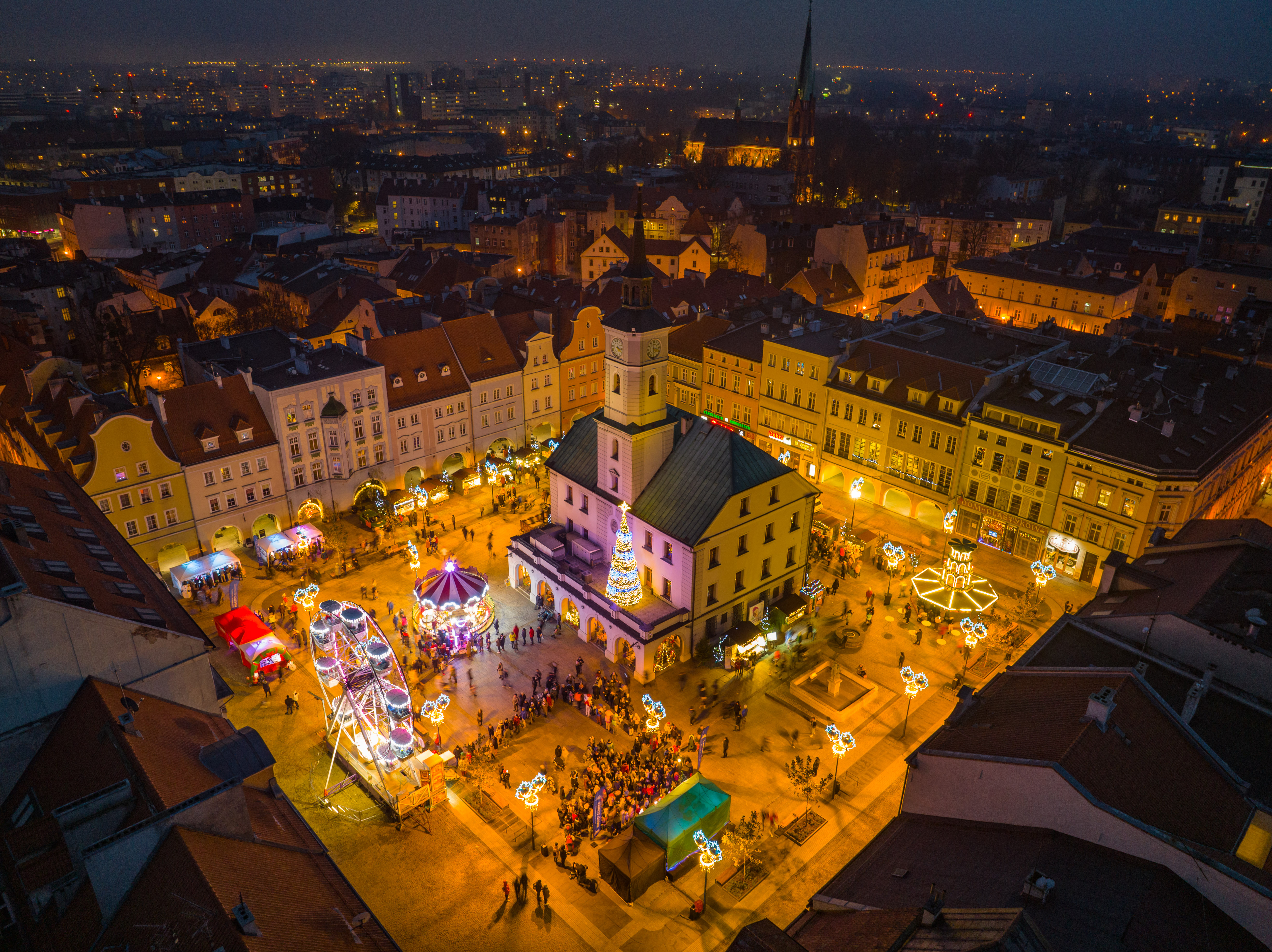 Gliwicki Jarmark Bożonarodzeniowy z lotu ptaka