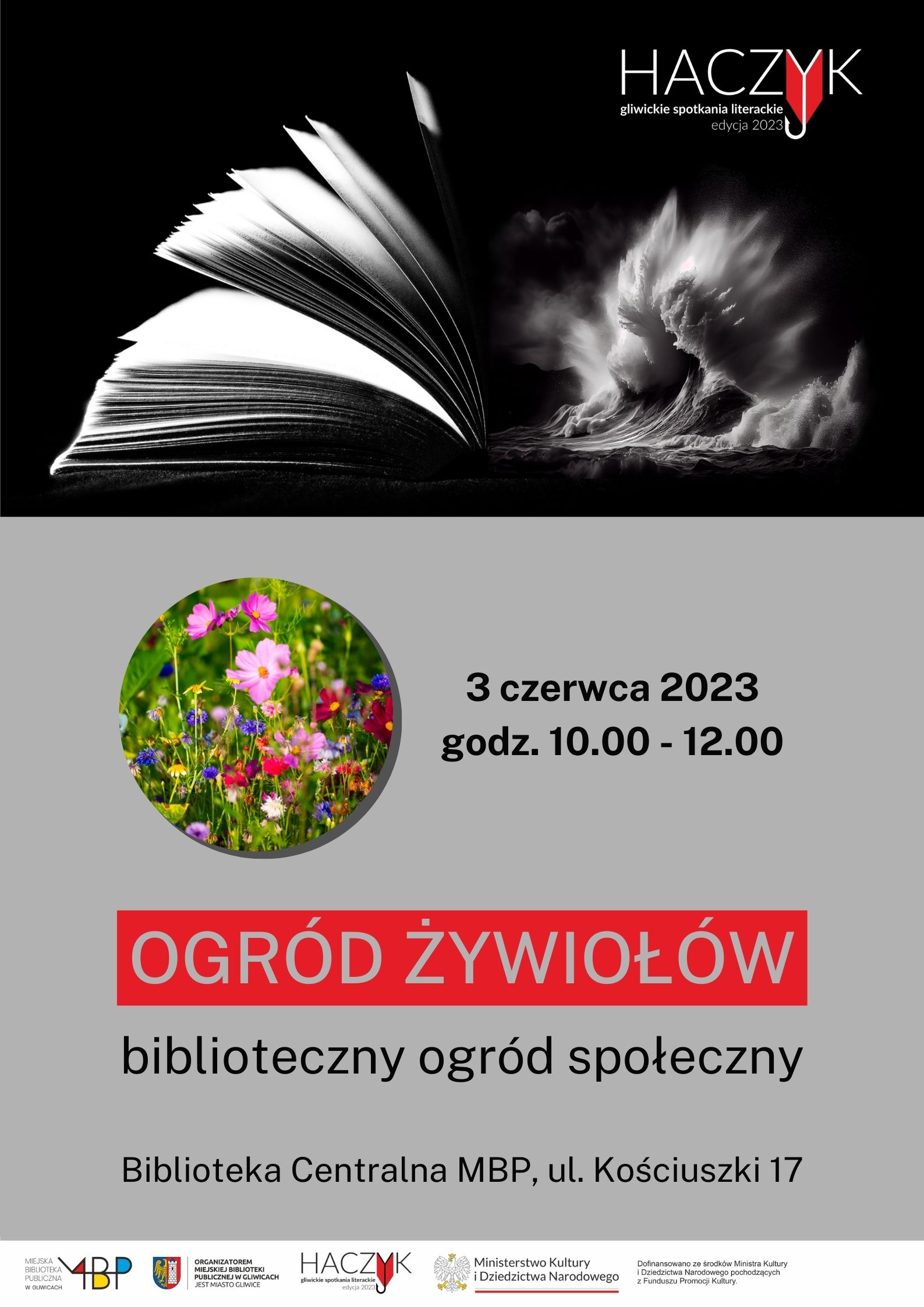 Plakat promujący "Ogród żywiołów"