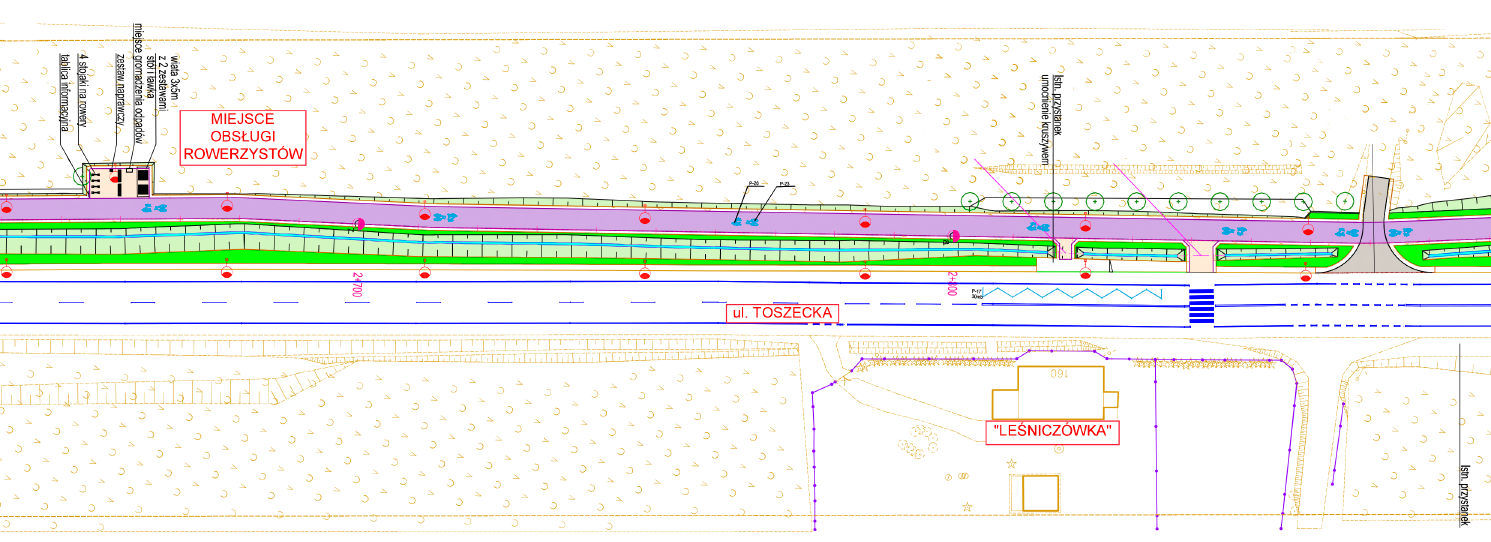 Miejsce Obsługi Rowerzystów projektowane przy nowej ścieżce rowerowej