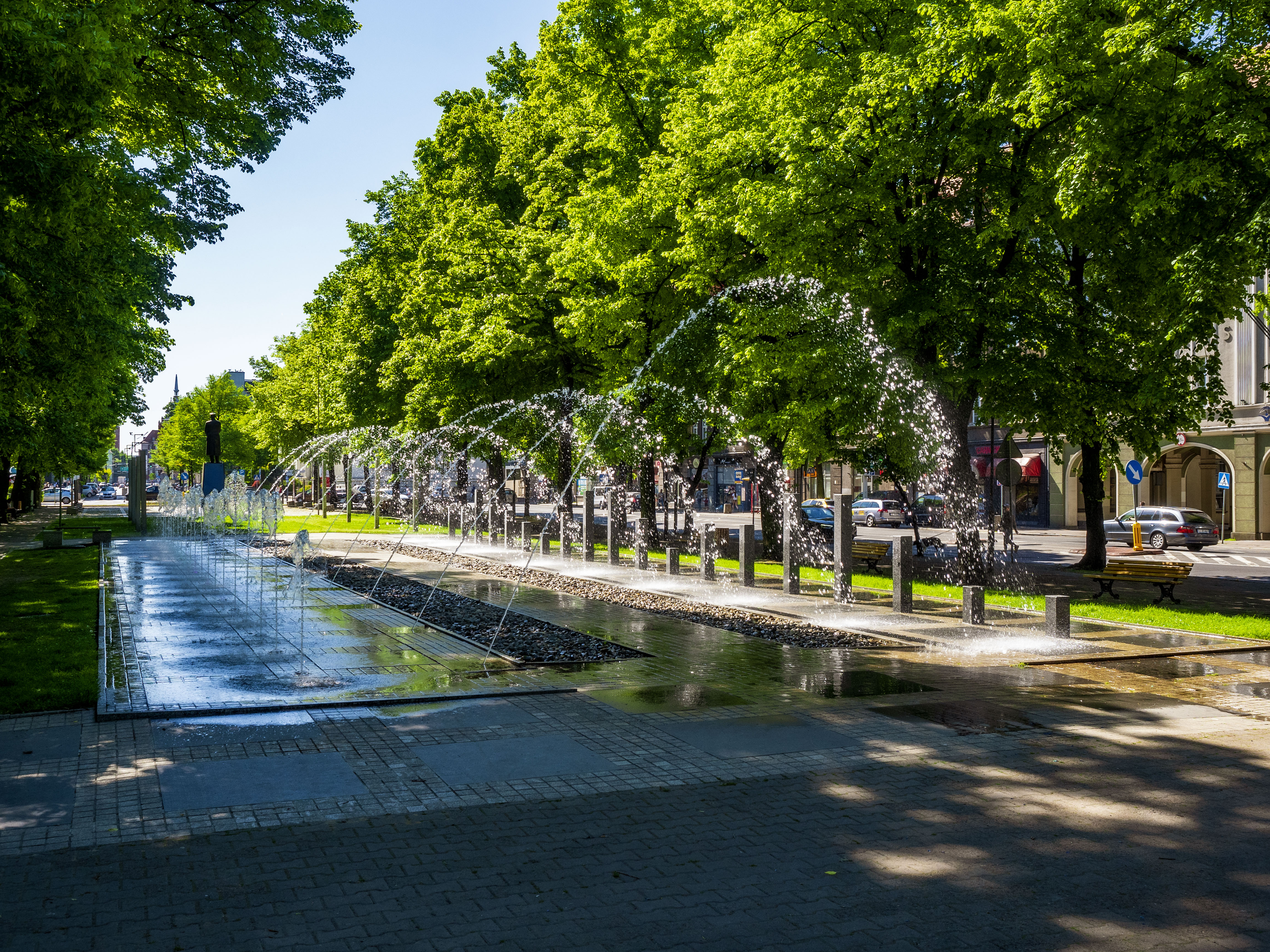 plac Piłsudskiego. fontanna