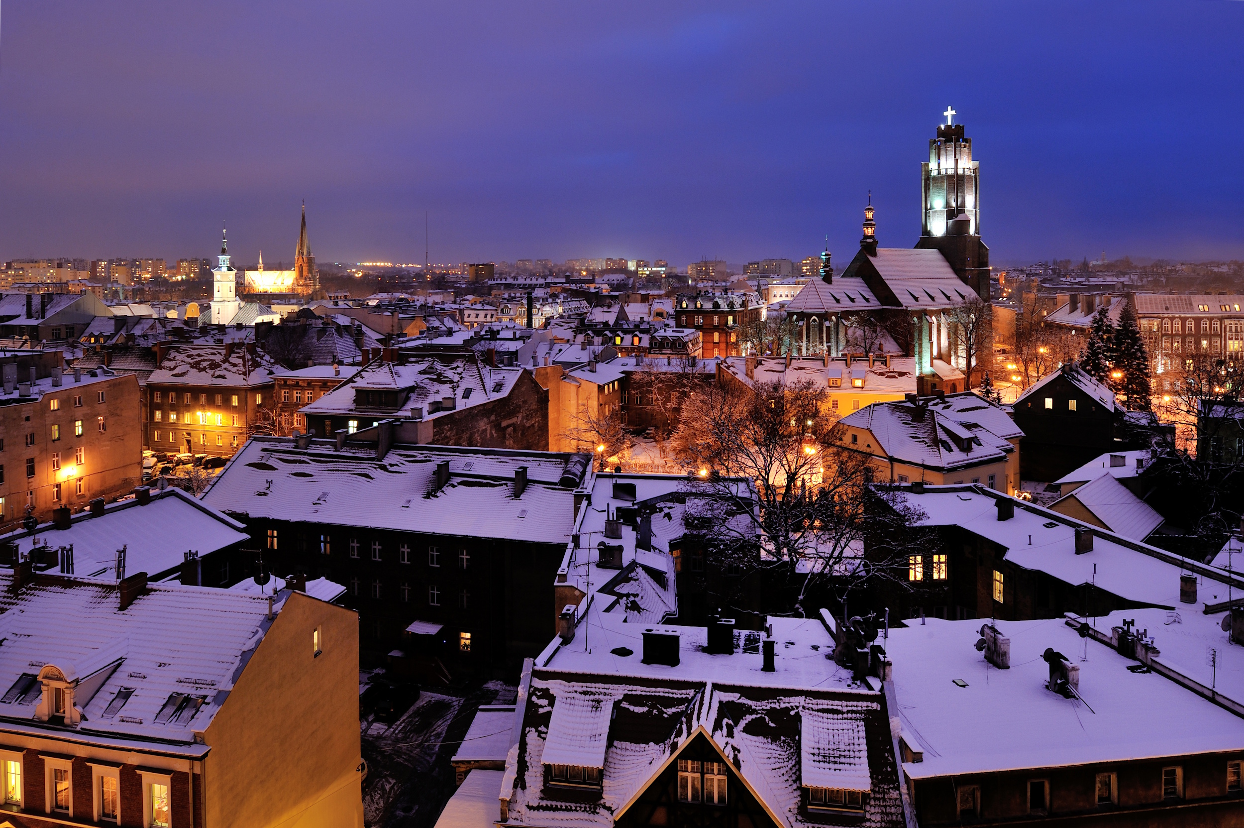 Zimowa panorama Gliwic