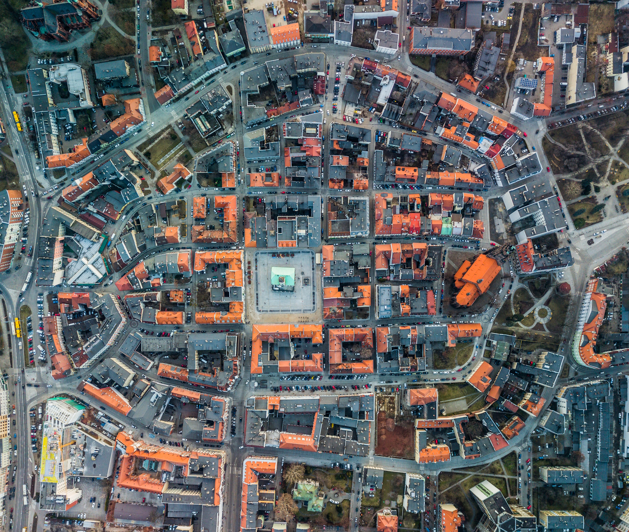 Gliwice, Starówka, ujęcie z góry