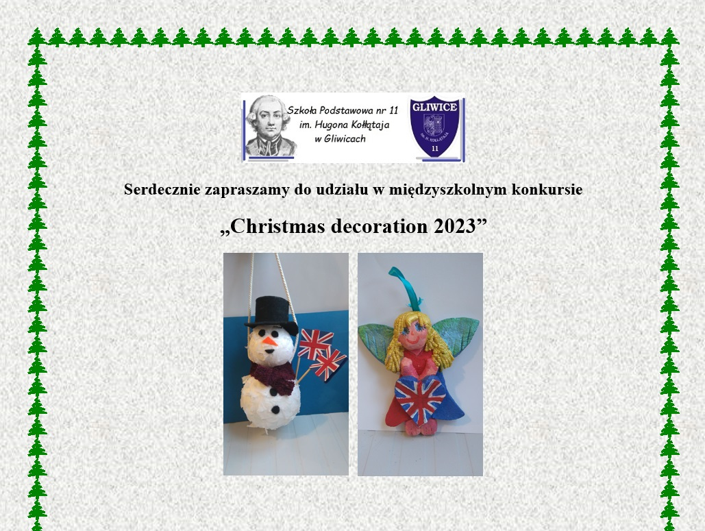 Konkurs językowo - plastyczny „Christmas decoration 2023” 