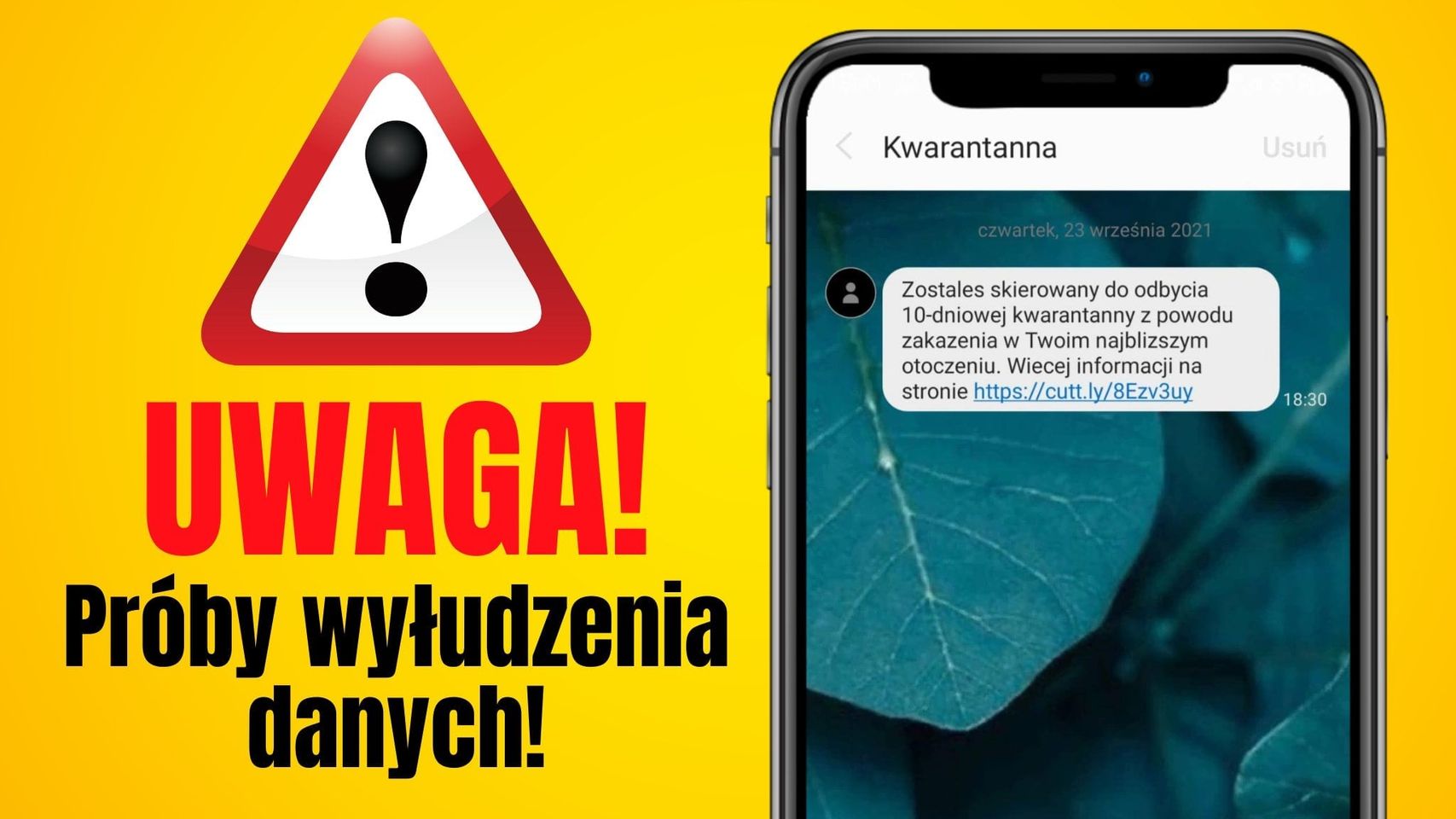 Uwaga na fałszywe smsy o nałożeniu kwarantanny! 